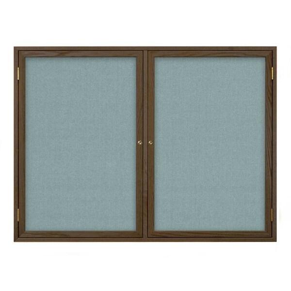 United Visual Products Open Faced Traditional Rounded Corkboard UV643ARC-BLACK-MEDGRY - main